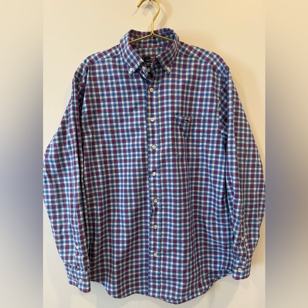 Vineyard Vines American Red White & Blue Checkered button down Shirt